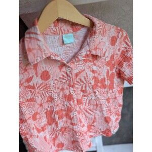 Disney Moana 2 Coral Pink Cotton Gauze Matching Tropical Island Set 10/12